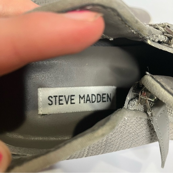 Steve Madden Camden click wedge sneaker ankle boots gray size 8.5 - Picture 8 of 9